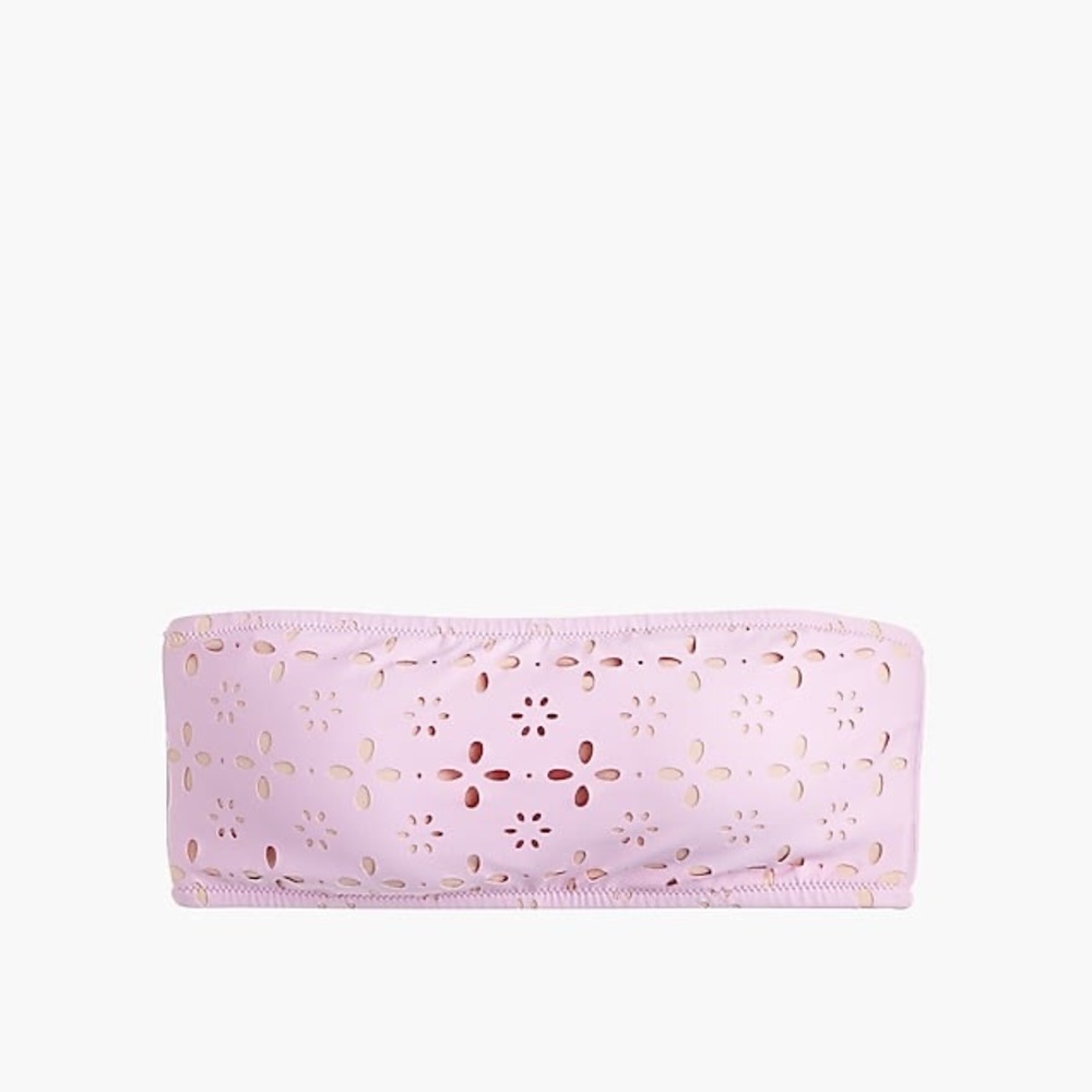 NEW JCREW swim laser cut pink tube top